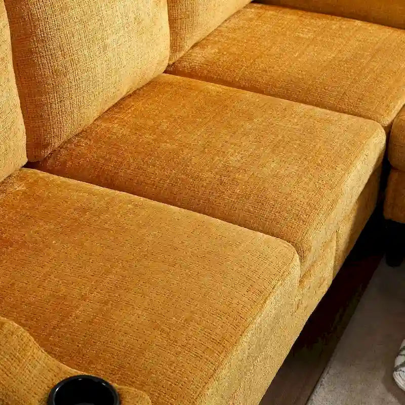 Modular Sleeper Sectional Sofa with Storage Ottoman