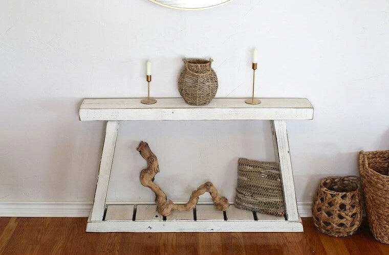 White 46x7x28 Single Top A-Frame Console