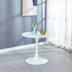31.5Tulip Dining Table for 2-4 people With Round Mdf Table Top, Pedestal Dining Table, End Table Leisure Coffee Table