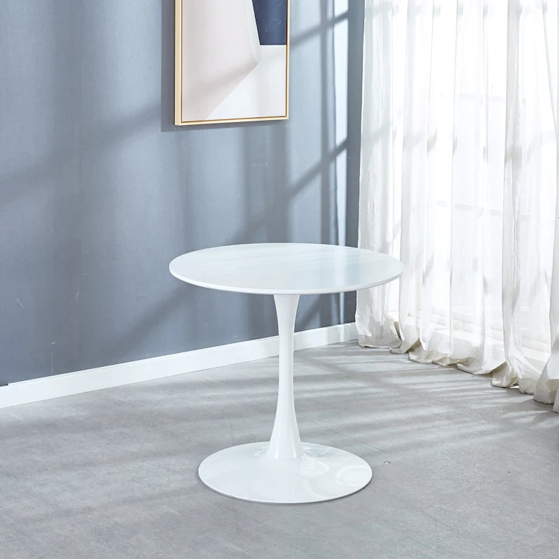 31.5Tulip Dining Table for 2-4 people With Round Mdf Table Top, Pedestal Dining Table, End Table Leisure Coffee Table