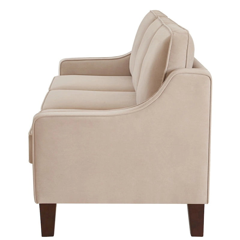 Modern Loveseat Sofa for Living Room Upholstered Velvet Small Couch - 51.5L x 29 W x 34.25 H , Seat height: 18