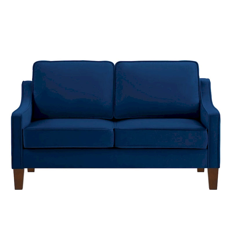 Modern Loveseat Sofa for Living Room Upholstered Velvet Small Couch - 51.5L x 29 W x 34.25 H , Seat height: 18