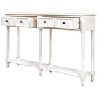 Pine Wood and MDF Styled Console Sofa Easy Assembly with Two Storage Drawers and Bottom Shelf for Living Room, Entryway