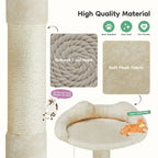 54in Cat Tree, Indoor Cat High-rise Multi-story Tower, Pet Playroom With Large Apartment