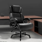 Black Adjustable Lumbar Support Metal Base High Back Office Chair with Wheels