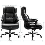 Black Adjustable Lumbar Support Metal Base High Back Office Chair with Wheels